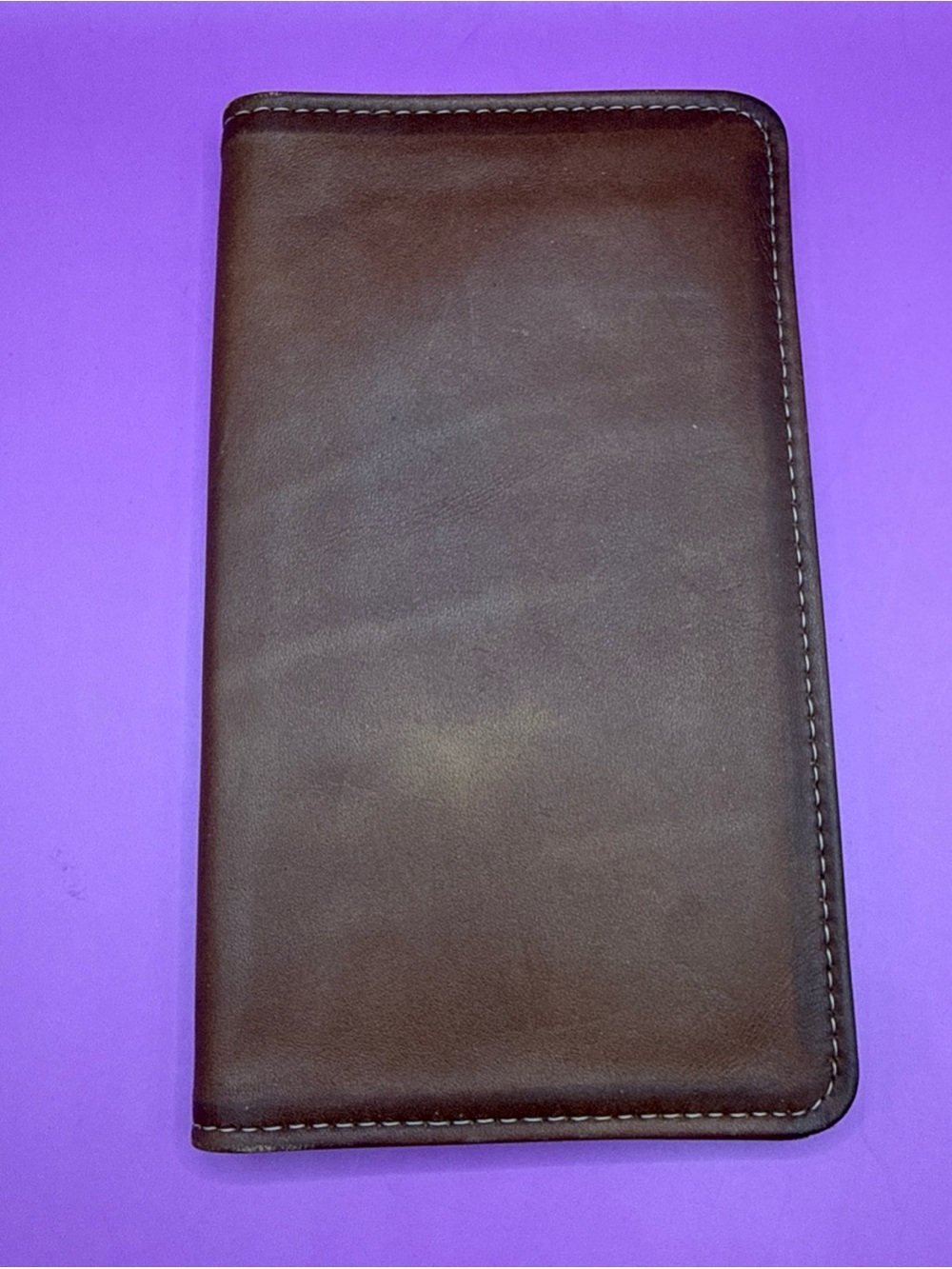 Vintage HAZEL Top Grain Leather USA Business Card Holder Portfolio 8”x4.5”